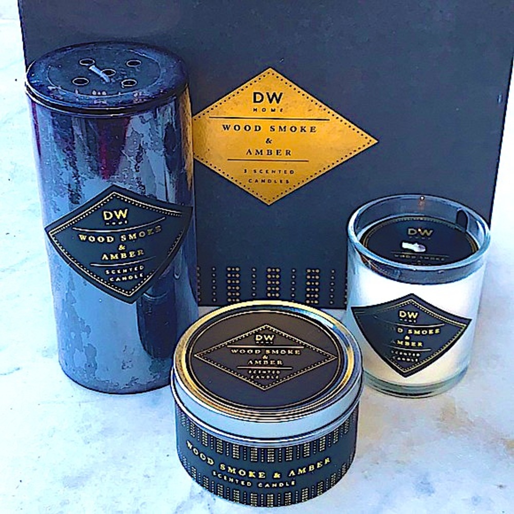 DW HOME CANDLE WOOD SMOKE & AMBER SET SCENTED